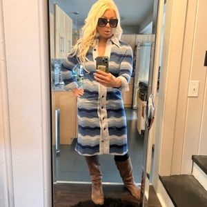 A vintage mister Robert button front midi dress, fits like a modern size 6/7